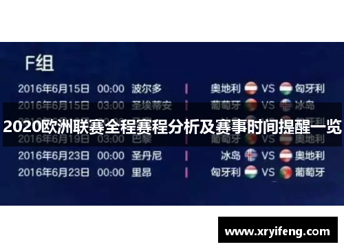 2020欧洲联赛全程赛程分析及赛事时间提醒一览