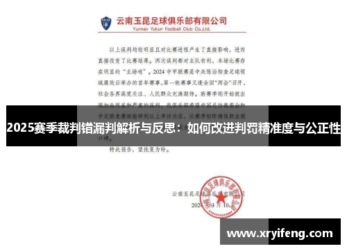2025赛季裁判错漏判解析与反思：如何改进判罚精准度与公正性